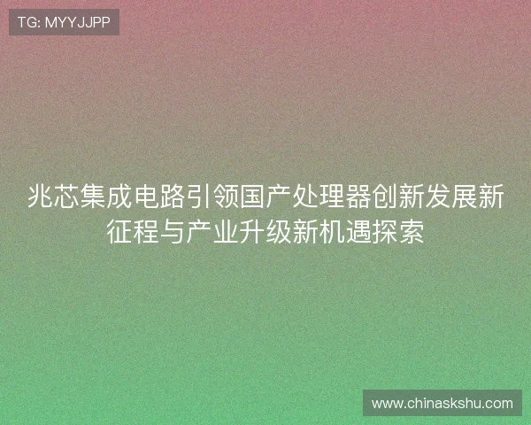 兆芯集成电路引领国产处理器创新发展新征程与产业升级新机遇探索
